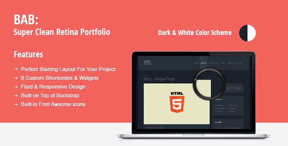 BAB: Clean, Responsive Portfolio WordPress Theme