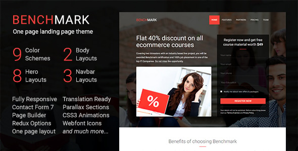 Benchmark - Multipurpose Landing Page WordPress Theme