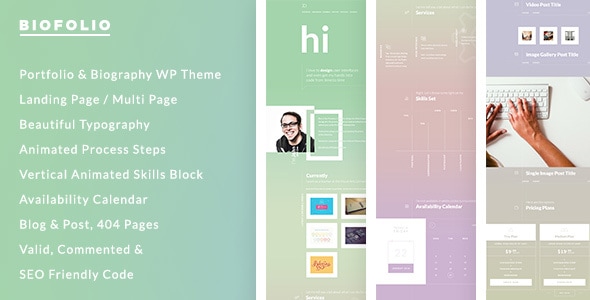 BioFolio - Biography, Resume & Portfolio WordPress Theme