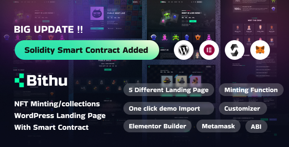 Bithu - NFT Minting/Collection WordPress Theme