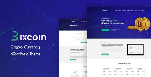 Bixcoin : WordPress theme for Cryptocurrency