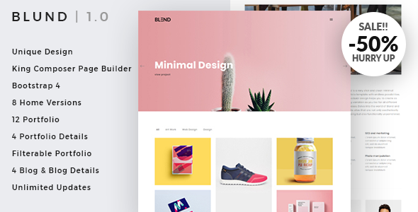 Blund Minimal Portfolio WordPress Theme