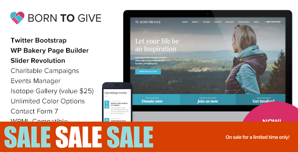 Born To Give - Charity Crowdfunding Responsive WordPress Theme