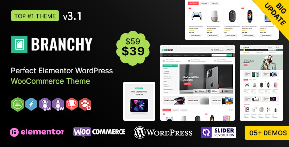 Branchy WP - Elementor Multi-purpose WooCommerce Responsive Theme