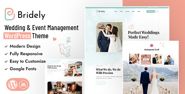 Bridely | Wedding & Event Management WordPress Theme