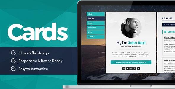 Cards - Resume & Portfolio WordPress Theme