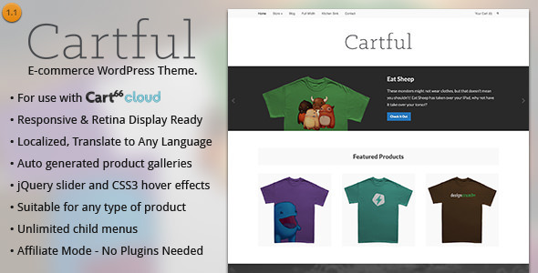 Cartful - Ecommerce WordPress Theme for Cart66