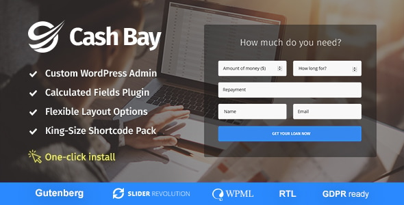 Cash Bay -  Banking and Payday Loans WordPress Theme