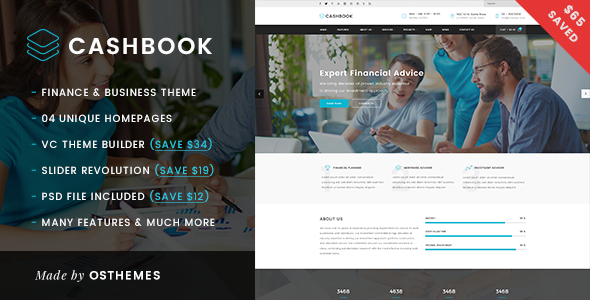 Cashbook - Business and Finance WordPress Theme