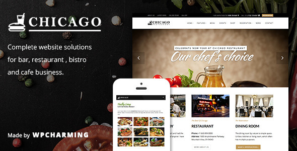 Chicago - Restaurant & Cafe WordPress Theme