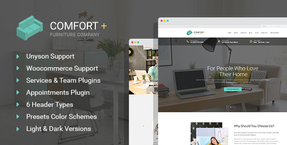 Comfort+  - Furniture Making & Interior Design WordPress Theme