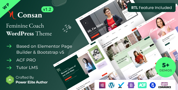 Consan - Feminine Coach & Consulting Elementor WordPress Theme