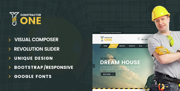 Constructor One - Construction WordPress Theme