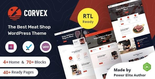 Corvex - Butcher & Meat Shop WordPress Theme + RTL