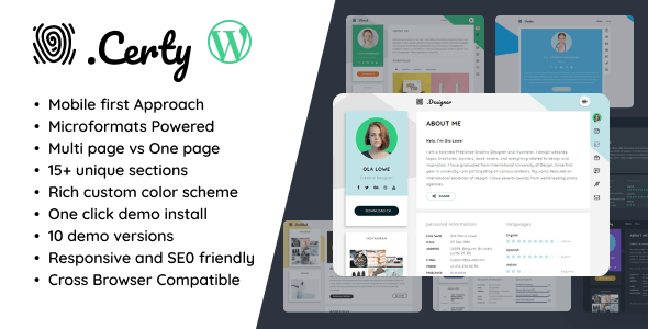 Creative Resume & CV WordPress Theme