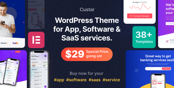 Custar - Software & App WordPress Theme