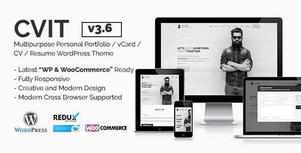 CVIT | Multipurpose Personal Portfolio / vCard / CV / Resume WordPress Theme