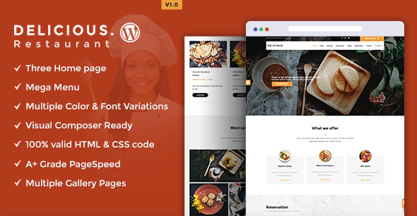 Delicious -  Table Booking / Restaurant WordPress Theme