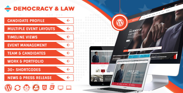 Democracy Political - Lawyer WordPress Theme