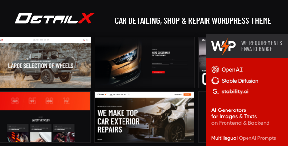 DetailX - Car Detailing, Shop & Repair Theme