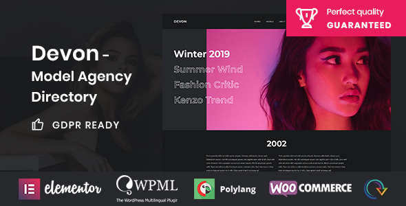 Devon - Model Agency Directory WordPress Theme