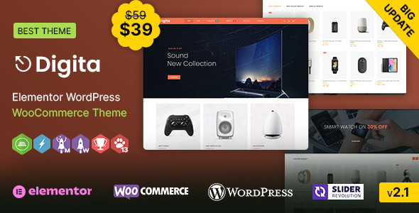 Digita WP - Single Category Products WooCommerce Parallax Theme