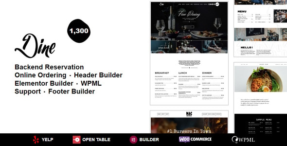 Dine - Restaurant, Cafe, Bakery WordPress Theme