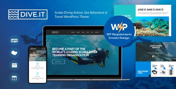 DiveIt -  Scuba Diving School Travel WordPress Theme