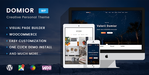 Domior - Creative Personal Portfolio WordPress Shop Theme