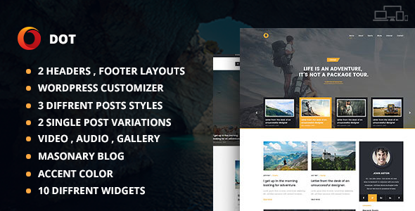 Dot Blog Pro - Creative WordPress Theme For Bloggers