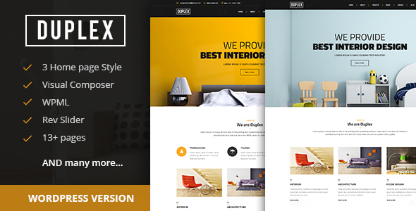 Duplex - Interior and Architecture Design WordPress Theme