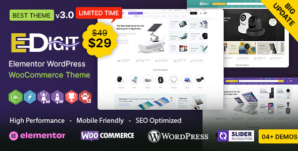 eDigit WP - Multi-purpose Elementor WooCommerce Theme