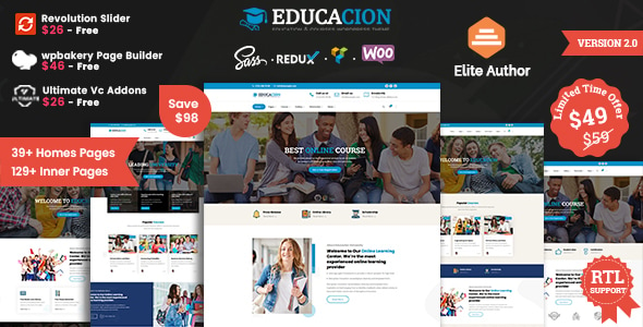 Educacion - Education Course WordPress Theme