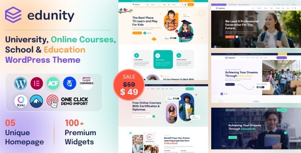 Edunity – University, Online Courses, School & Education WordPress Theme