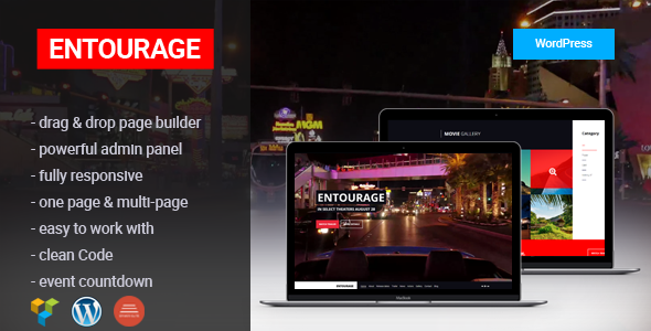 Entourage - Movie/Film/Cinema/TV WordPress Theme