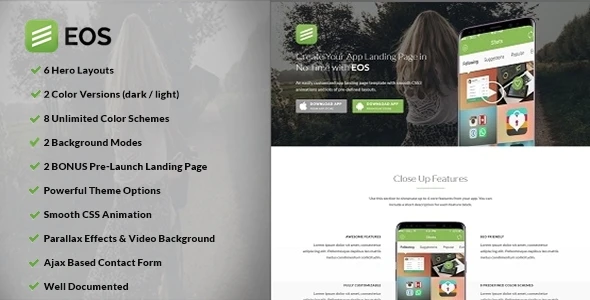 EOS - A Responsive App Landing Theme