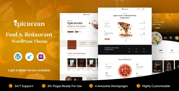 Epicurean - Food & Restaurant Elementor WordPress Theme