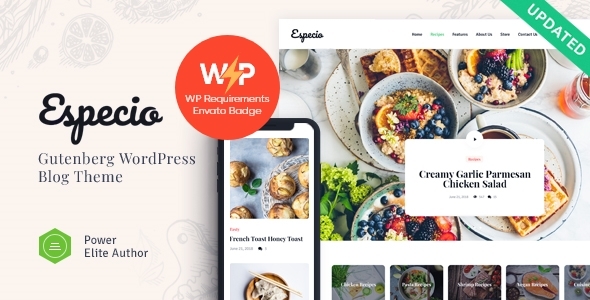 Especio | Gutenberg Food Blog WordPress Theme