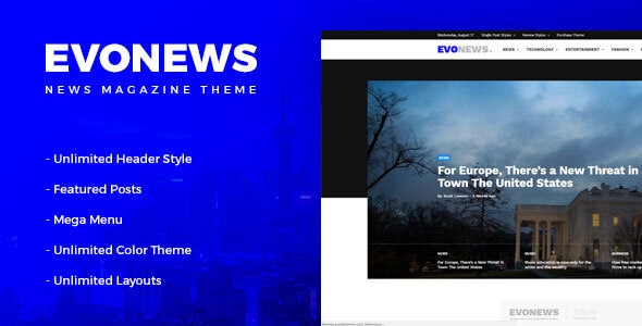 Evonews | News Blogging WordPress Theme