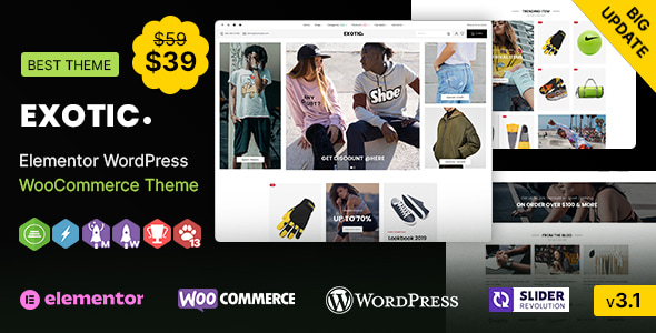 Exotic WP - Elementor Responsive WooCommerce Theme