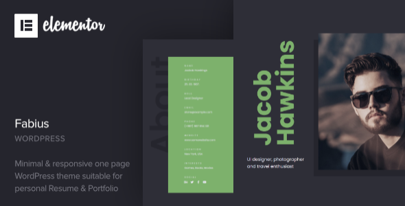 Fabius - One Page Resume WordPress Theme