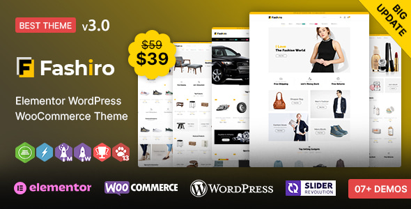 Fashiro WP - Multipurpose Elementor WooCommerce Theme