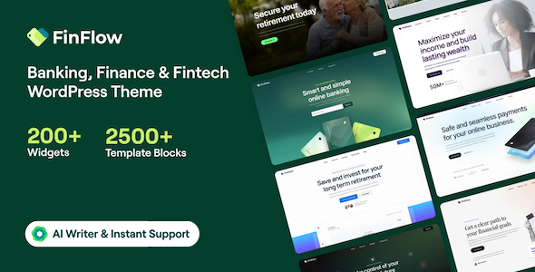 FinFlow - Banking, Finance & Fintech WordPress Theme