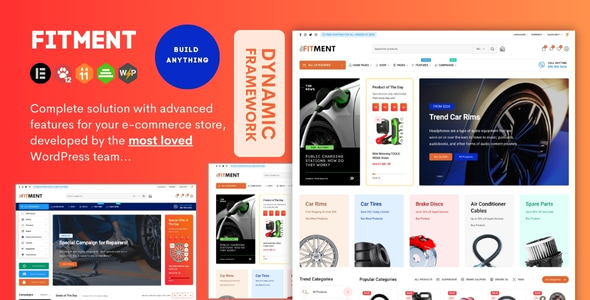 Fitment - Cars, Equipments, Accessories & Auto Parts Elementor Ecommerce Theme