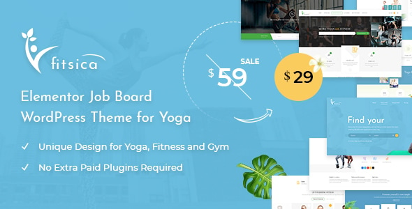 Fitsica - Yoga Jobboard WordPress Theme