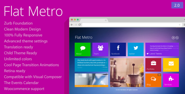 Flat Metro - Responsive WordPress Theme