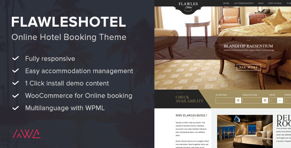 Flawleshotel - Online Hotel Booking Theme