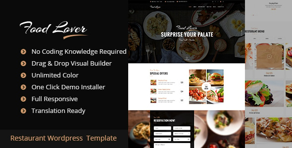 Food Lover Restaurant WordPress Theme