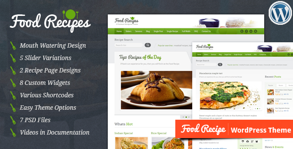 Food Recipes - WordPress Theme