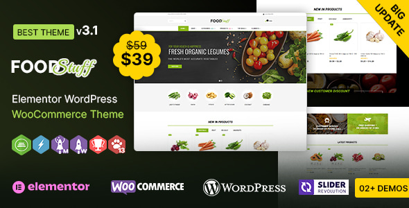 Food Stuff WP - Multipurpose Elementor WooCommerce Theme